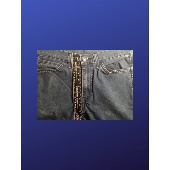 Levi's 513 Modified/Shortened/Cuffed Jeans, marked 31 x 32, Blue, EUC - Picture 6 of 10